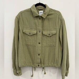 Sonoma Green Cotton Gauze Utility Jacket; Woman’s medium